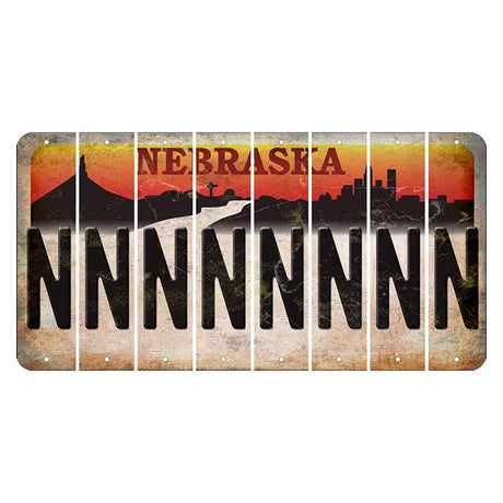 Nebraska Chimney Rock and Skyline Cut License Plate Strips (Set of 8) N