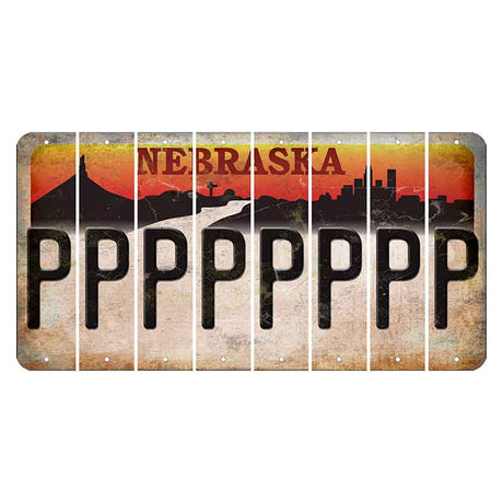 Nebraska Chimney Rock and Skyline Cut License Plate Strips (Set of 8) P