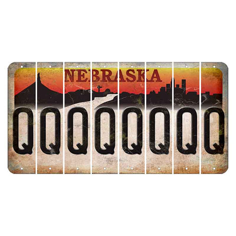 Nebraska Chimney Rock and Skyline Cut License Plate Strips (Set of 8) Q