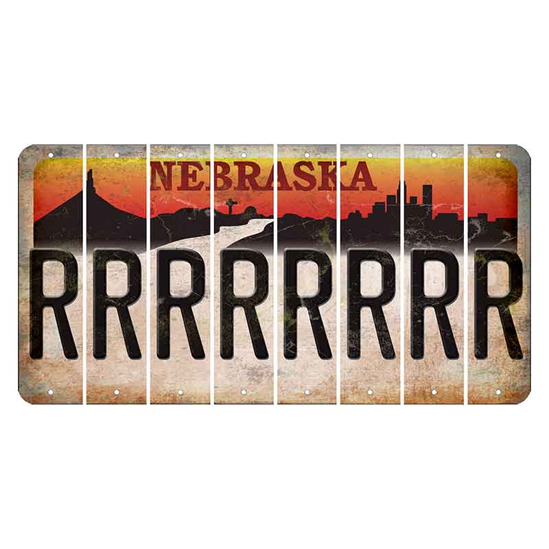 Nebraska Chimney Rock and Skyline Cut License Plate Strips (Set of 8) R