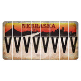 Nebraska Chimney Rock and Skyline Cut License Plate Strips (Set of 8) V