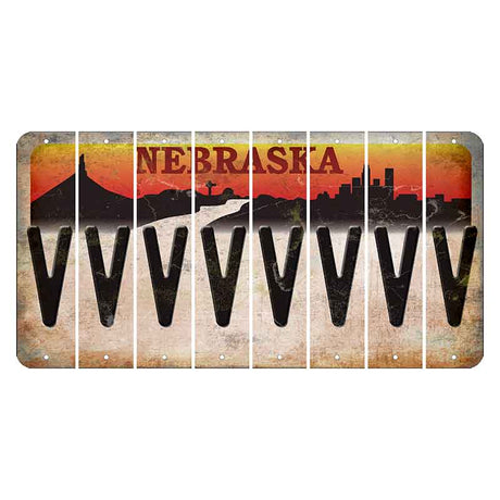 Nebraska Chimney Rock and Skyline Cut License Plate Strips (Set of 8) V