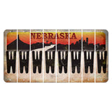 Nebraska Chimney Rock and Skyline Cut License Plate Strips (Set of 8) W