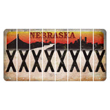 Nebraska Chimney Rock and Skyline Cut License Plate Strips (Set of 8) X