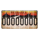 Nebraska Chimney Rock and Skyline Cut License Plate Strips (Set of 8)