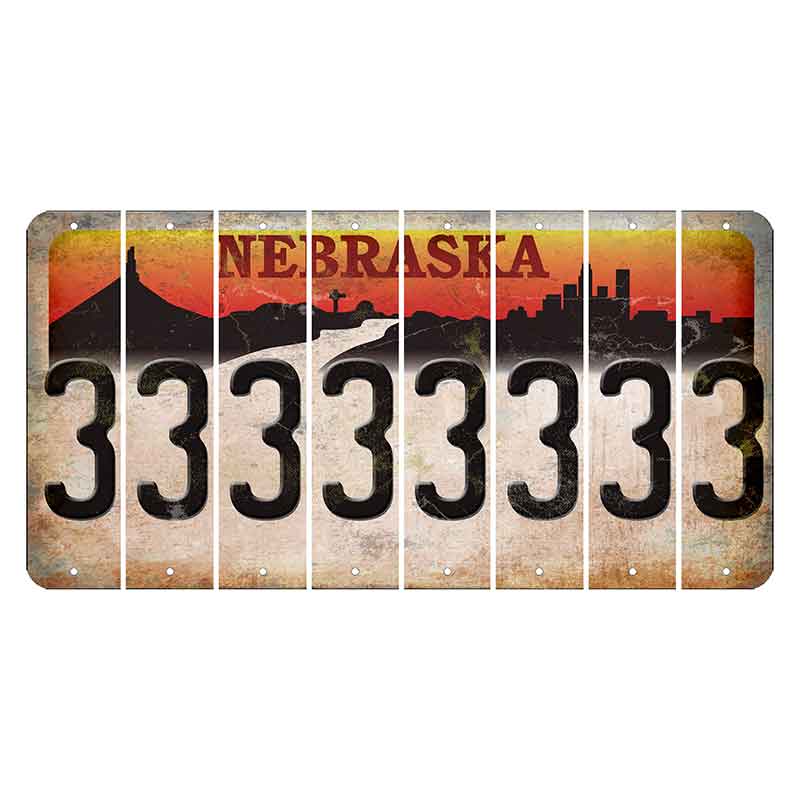 Nebraska Chimney Rock and Skyline Cut License Plate Strips (Set of 8) 3