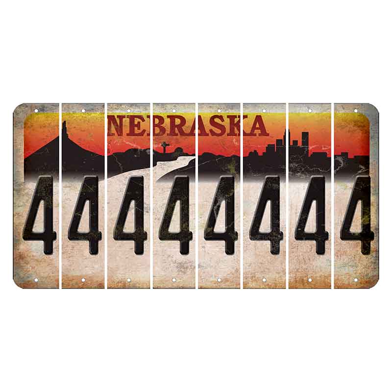 Nebraska Chimney Rock and Skyline Cut License Plate Strips (Set of 8) 4