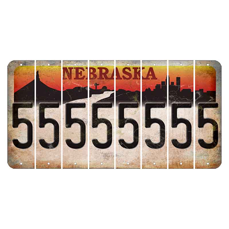 Nebraska Chimney Rock and Skyline Cut License Plate Strips (Set of 8) 5