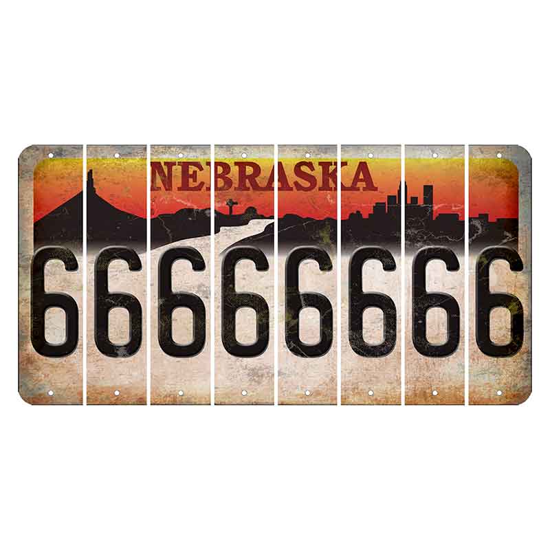 Nebraska Chimney Rock and Skyline Cut License Plate Strips (Set of 8) 6