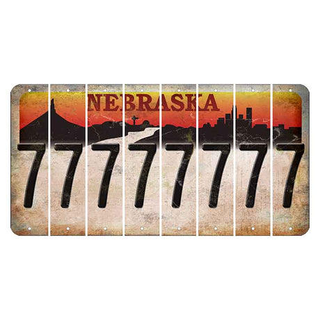 Nebraska Chimney Rock and Skyline Cut License Plate Strips (Set of 8) 7