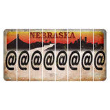 Nebraska Chimney Rock and Skyline Cut License Plate Strips (Set of 8) At Sign