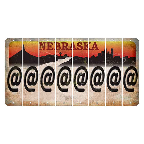 Nebraska Chimney Rock and Skyline Cut License Plate Strips (Set of 8) At Sign