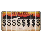 Nebraska Chimney Rock and Skyline Cut License Plate Strips (Set of 8) Dollar Sign