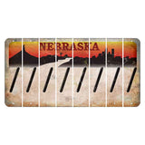 Nebraska Chimney Rock and Skyline Cut License Plate Strips (Set of 8) Forward Slash