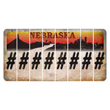 Nebraska Chimney Rock and Skyline Cut License Plate Strips (Set of 8) Hashtag