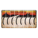 Nebraska Chimney Rock and Skyline Cut License Plate Strips (Set of 8) Parenthesis - Left