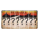 Nebraska Chimney Rock and Skyline Cut License Plate Strips (Set of 8) Question Mark