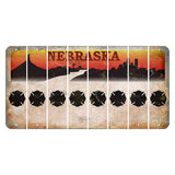 Nebraska Chimney Rock and Skyline Cut License Plate Strips (Set of 8) Fire Badge