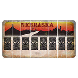 Nebraska Chimney Rock and Skyline Cut License Plate Strips (Set of 8) Tiki