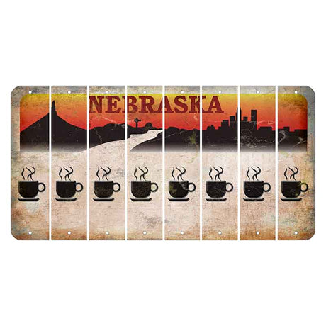 Nebraska Chimney Rock and Skyline Cut License Plate Strips (Set of 8) Coffee Mug