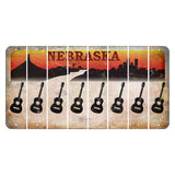 Nebraska Chimney Rock and Skyline Cut License Plate Strips (Set of 8) Guitar