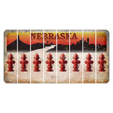 Nebraska Chimney Rock and Skyline Cut License Plate Strips (Set of 8) Fire Hydrant