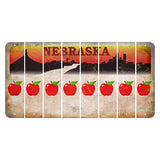 Nebraska Chimney Rock and Skyline Cut License Plate Strips (Set of 8) Apple