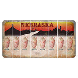 Nebraska Chimney Rock and Skyline Cut License Plate Strips (Set of 8) Milkshake