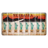 Nebraska Chimney Rock and Skyline Cut License Plate Strips (Set of 8) Statue of Liberty