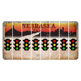 Nebraska Chimney Rock and Skyline Cut License Plate Strips (Set of 8) Traffic Light