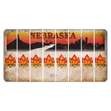 Nebraska Chimney Rock and Skyline Cut License Plate Strips (Set of 8) Campfire