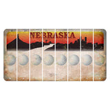 Nebraska Chimney Rock and Skyline Cut License Plate Strips (Set of 8) Golfball