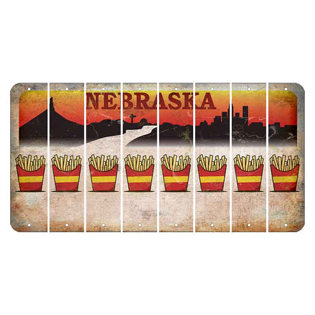 Nebraska Chimney Rock and Skyline Cut License Plate Strips (Set of 8) French Fries