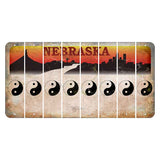 Nebraska Chimney Rock and Skyline Cut License Plate Strips (Set of 8) Yin Yang