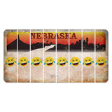 Nebraska Chimney Rock and Skyline Cut License Plate Strips (Set of 8) Emoji - Laughing