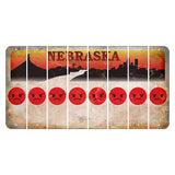 Nebraska Chimney Rock and Skyline Cut License Plate Strips (Set of 8) Emoji - Angry