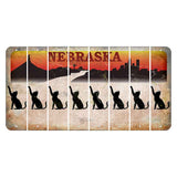 Nebraska Chimney Rock and Skyline Cut License Plate Strips (Set of 8) Cat