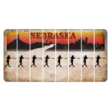 Nebraska Chimney Rock and Skyline Cut License Plate Strips (Set of 8) Softball Batter