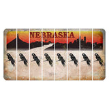 Nebraska Chimney Rock and Skyline Cut License Plate Strips (Set of 8) Parrot