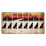 Nebraska Chimney Rock and Skyline Cut License Plate Strips (Set of 8) Howling Wolf