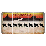 Nebraska Chimney Rock and Skyline Cut License Plate Strips (Set of 8) Gorilla