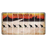 Nebraska Chimney Rock and Skyline Cut License Plate Strips (Set of 8) Kangaroo