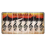 Nebraska Chimney Rock and Skyline Cut License Plate Strips (Set of 8) Music Note