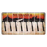 Nebraska Chimney Rock and Skyline Cut License Plate Strips (Set of 8) Hammer