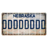 Nebraska Genius of Creative Energy Cut License Plate Strips (Set of 8) D