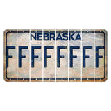 Nebraska Genius of Creative Energy Cut License Plate Strips (Set of 8) F