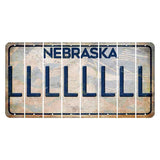 Nebraska Genius of Creative Energy Cut License Plate Strips (Set of 8) L