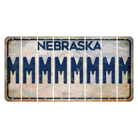 Nebraska Genius of Creative Energy Cut License Plate Strips (Set of 8) M