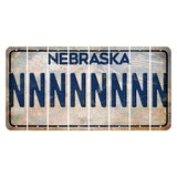 Nebraska Genius of Creative Energy Cut License Plate Strips (Set of 8) N