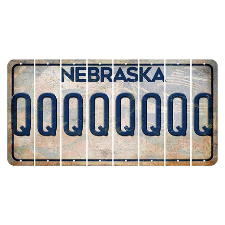 Nebraska Genius of Creative Energy Cut License Plate Strips (Set of 8) Q